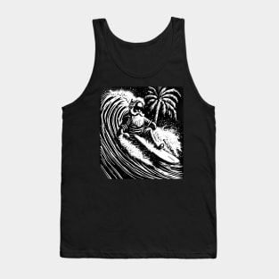 Merry Surfmas, Santa Waving, Christmas, Surf Gift, Santa Gift Tank Top